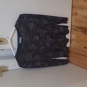 Notations brand sparkly black top size M